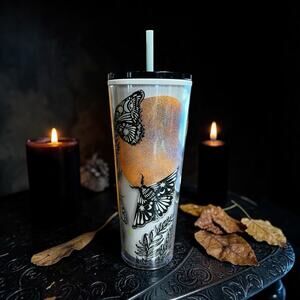 Starbucks Halloween Glow Tumbler Moth Moon Cold Cup 2025 NWT